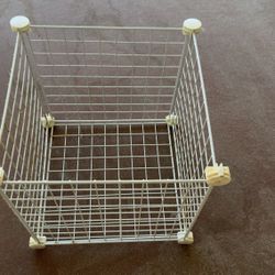 Set of 5 Wire Grid Storage Cubes - White - Modular Organizer