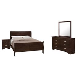 FULL SIZE 4 PIECE BEDROOM SET DRESSER NIGHTSTAND BED JUEGO RECAMARA MATRIMONIAL