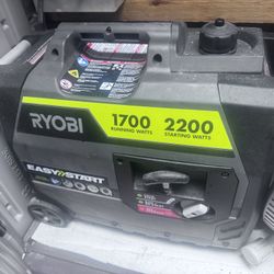 Generator Ryobi Brand New  2,000-Watt Recoil Start Bluetooth Super Quiet Gasoline Powered Digital Inverter Generator with CPaid $800 Plus With Cover  