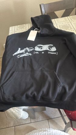Black Graphic Pullover Hoodie with Tags
