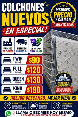 Colchones Nuevos Twin Full Queen King