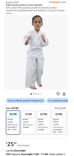 FLKKY Kids Karate Uniform Gi Set with Belt