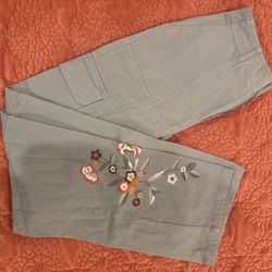Cute Embroidered Cargo Pants