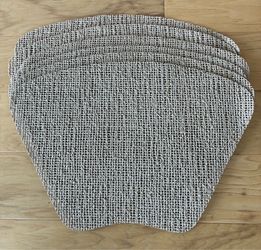 6 placemats, rubber woven, beige.