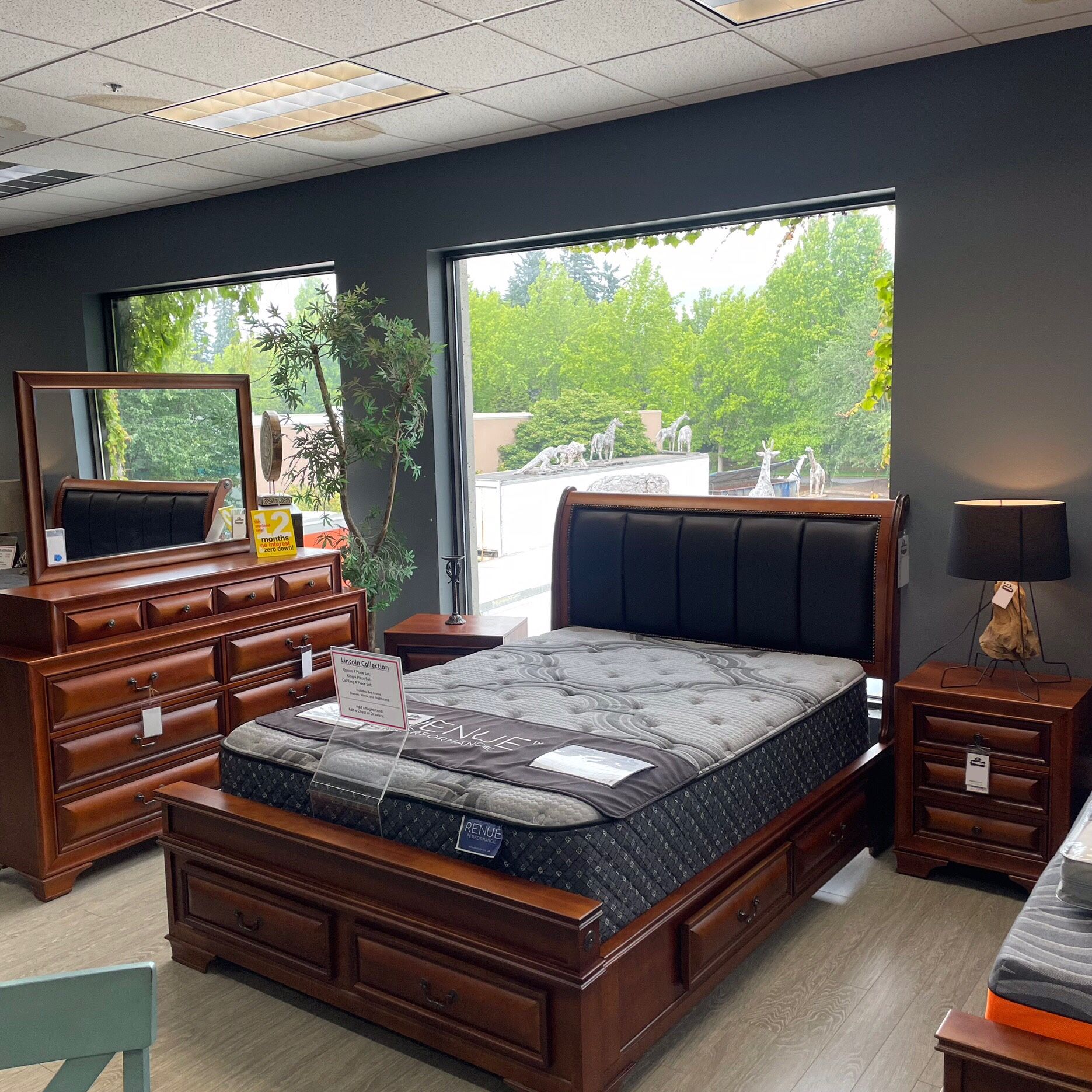 Bed Frame With Padded Headboard And Storage Drawers - Lincoln 