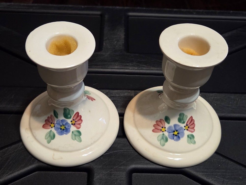 Lasting Products Inc. Hand Painted Candlesticks- Set of 2