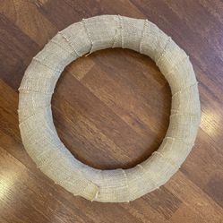 New Without Tags FloraCraft Burlap-Wrapped Straw Wreath Form 18 Inch Brown