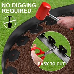 Landscape Garden Flexible Edging Border with Stake for Flower Plant Lawn Pathway Size 100ft x 1.5" New Condition 