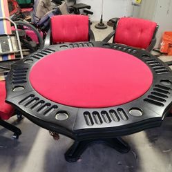 California House Red Black POKER TABLE Bumper Pool Table