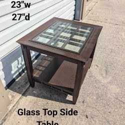 Glass Top End Table 