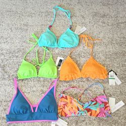 NWT Bikini Swimsuit Top Lot Of 5 Size L - XL Hurley Salt & Cove