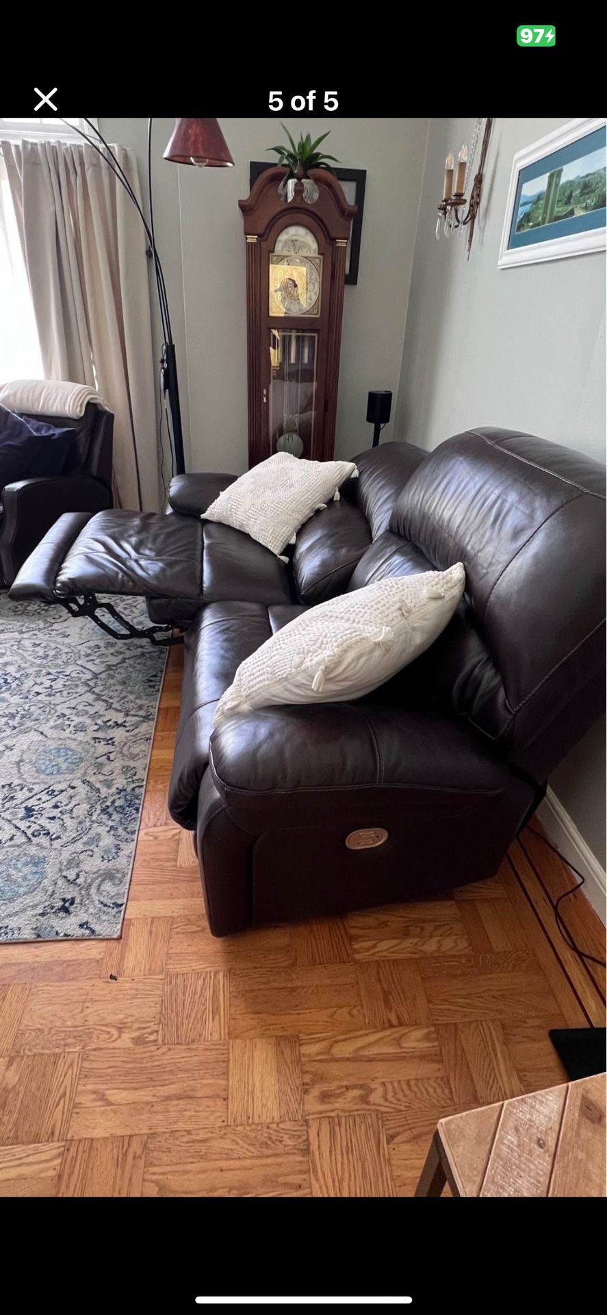 Leather Recliner Couch