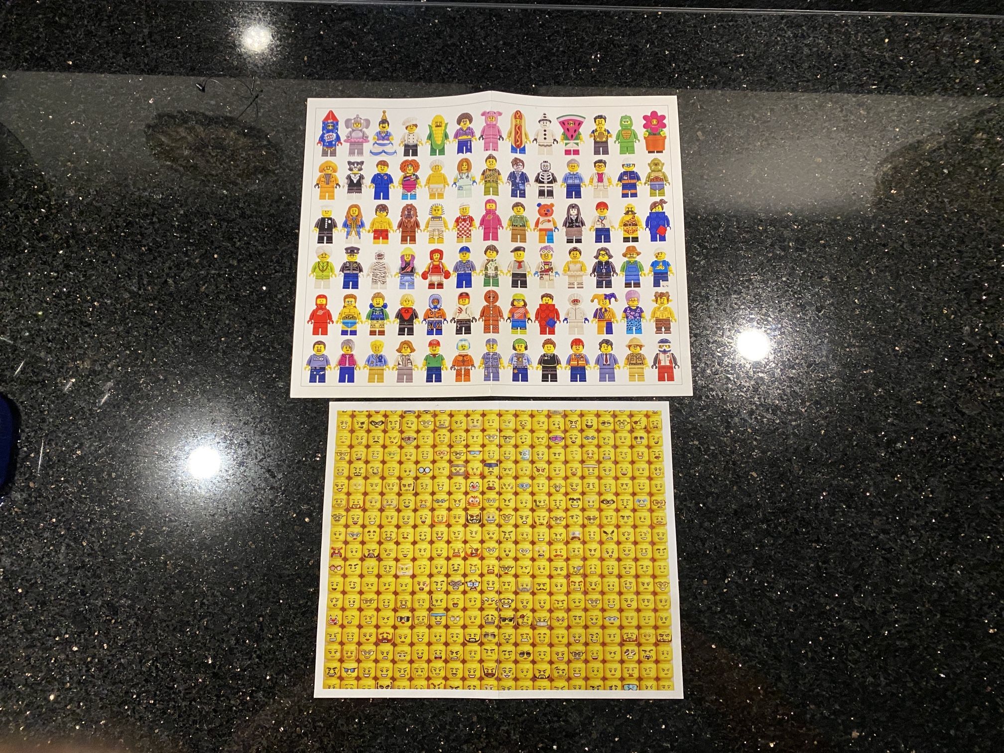 Lego Minifigure Character Images 8x11” Poster and Minifigure Faces 7x8” Poster