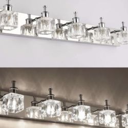 PRESDE Modern Bathroom Vanity Light Fixtures Over Mirror 5 Lights LED Chrome Finishing Bath Vanity Wall Lighting(