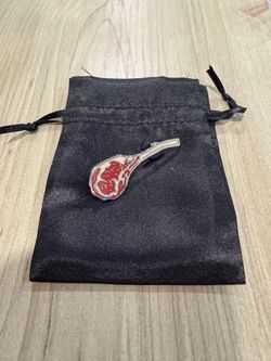 Tomahawk Steak Enamel Lapel Pin from The Golden Steer Restaurant in Las Vegas
