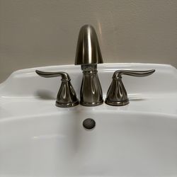 Bathroom faucet, brushed nickel