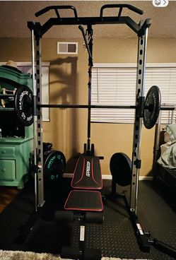 All-in-One Smith Machine for Home Gym, 1400LBS Multi-Functional Power Cage