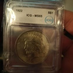 1922 Ms65 Peace Dollar