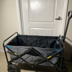 Mac Sports XL Folding Wagon Heavy Duty Collapsible Outdoor Camping Gear Grocery Cart Beach Wagon