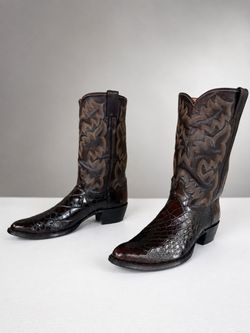 Vintage Justin American Alligator Cowboy Boots – Men’s 11 B – Brown