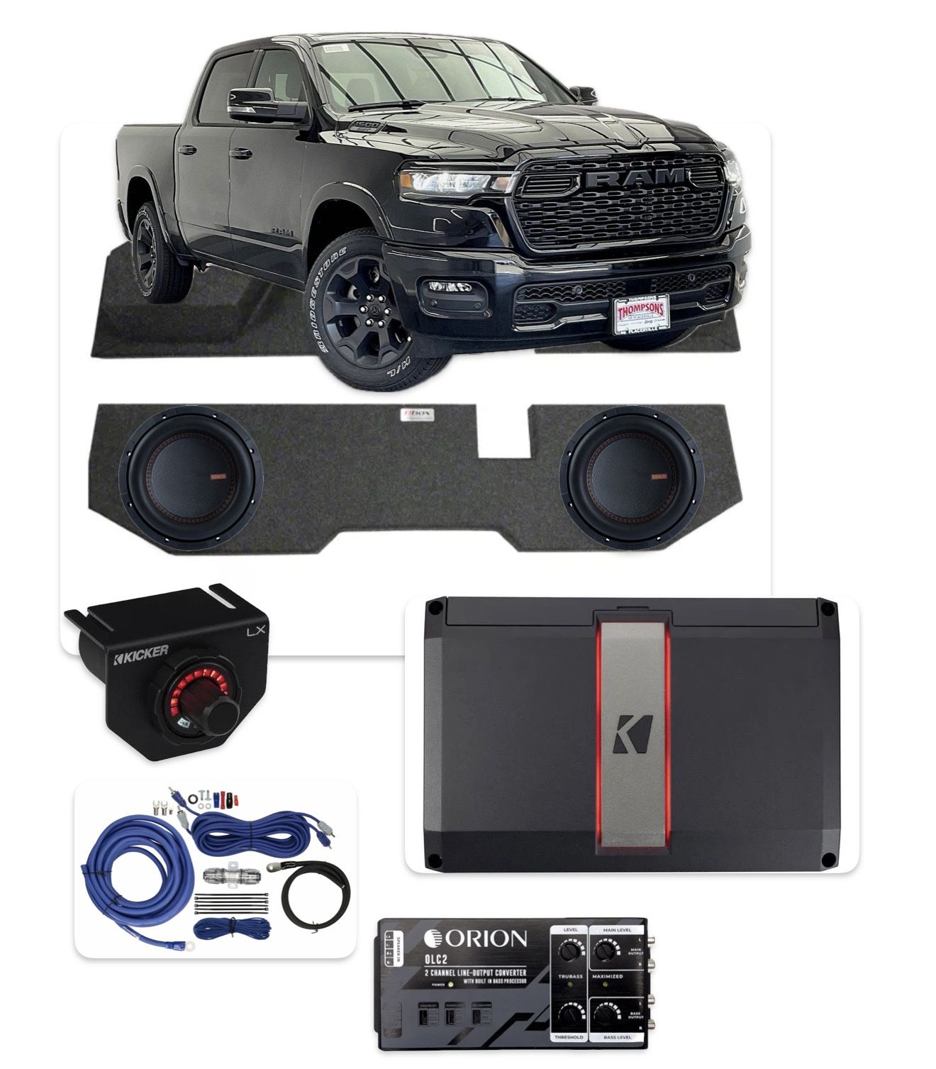 DODGE RAM 4 DOORA BASS PACKAGE INSTALLED
