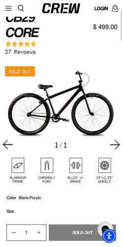 White and Blue Crew CB29 Core 29" BMX Cruiser Bike