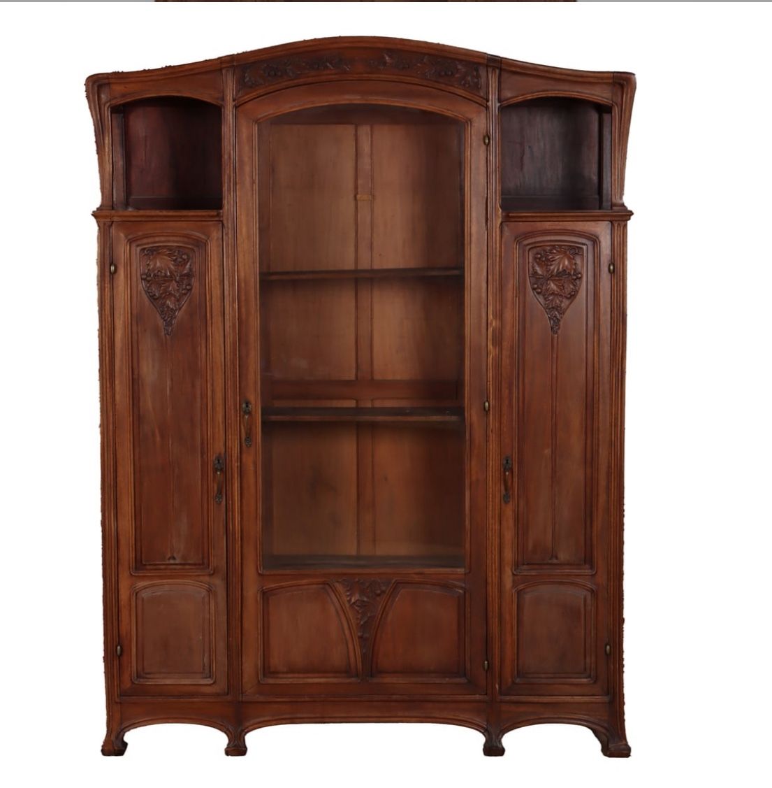 ART NOVEAU THREE SECTION BOOK CASE