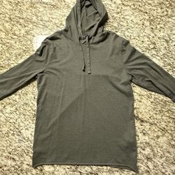 Men’s Olive Green Lightweight Thin Hooded Shirt LARGE