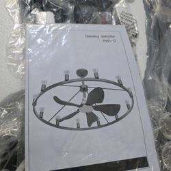 Miuyhji 44" Ceiling Fan With Light