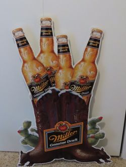 Beer MILLER Genuine Draft Armadillo Tin Sign