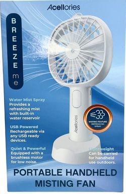 Acellories Portable Rechargeable Handheld Misting Fan