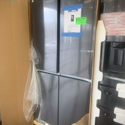 New Scratch And Dent Samsung 36”4 Door Fridge In Black Stainless 6 Months Warranty 