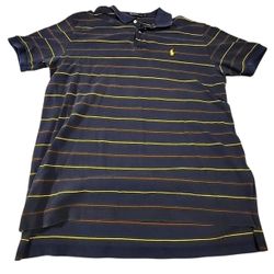 Polo by Ralph Lauren Short Sleeve Shirt Mens 2XL Blue Red Yellow Green Striped 