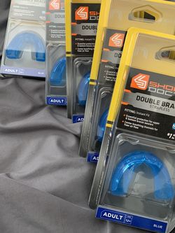 Shock Doctor Double Braces Mouth Guard - Blue Mouthpiece - Fitness Gear - Workout Gear