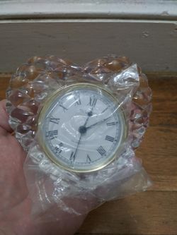 Vintage Shannon Crystal Designs Of Ireland Heart Clock Brand New