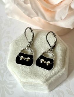 Black Purse Earrings