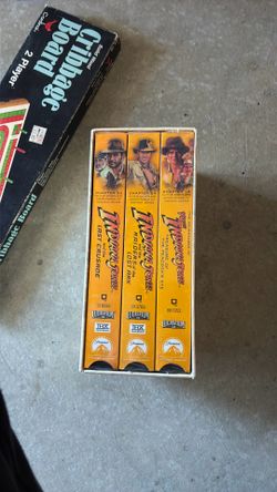Vintage VHS Indiana Jones set sealed.