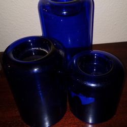 Cobalt Blue Tea Light Trio