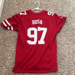 nick bosa jersey size youth large