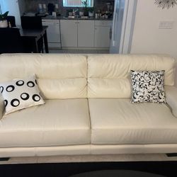 White Leather Couch 