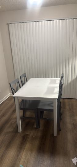 Dining table and chairs