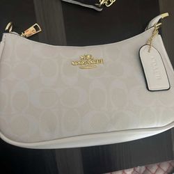 White coach bag