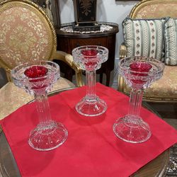 Three Beautiful Shannon Crystal Candle Holders $40 Each🌷