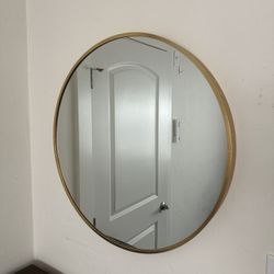 Round Gold Frame Mirror 