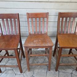 solid wood chairs  bar stools mancave  man cave dining kitchen counter  height 