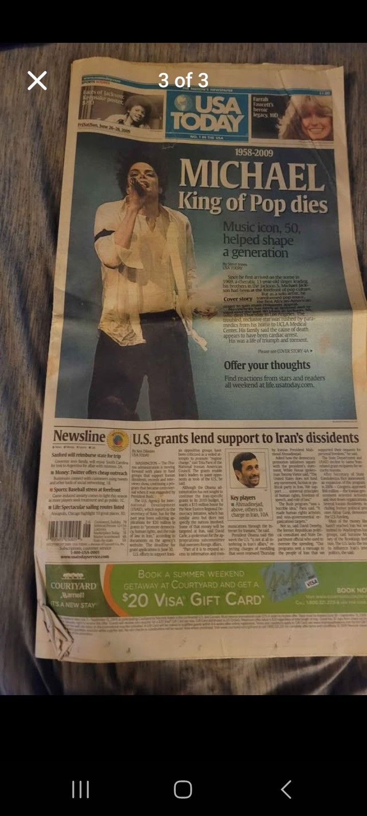 Michael Jackson Death Newspaper