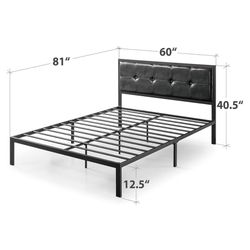 Zinus Faux Leather Queen Bed frame