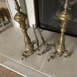  Vintage Brass Federal Style Andirons 