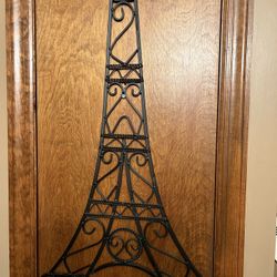 Paris Eiffel Tower - large wall decor - approx 30" tall - black wrought iron 