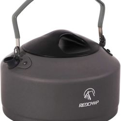 REDCAMP 0.9L Small Outdoor Camping Kettle, Aluminum Water Pot with Carrying Bag, Compact Lightweight Tea Kettle 